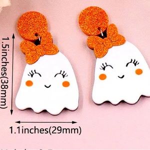 New Halloween Ghost Earrings Cute Acrylic Handmade Jewelry